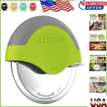 Compact Ergonomic Pizza Cutter with Dishwasher Safe Blade Guard - Green ... - $26.56 CAD