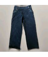 TravelSmith Wide Leg Sailor Pants Womens Sz 8 Petite Black Baggy Denim T... - €28,83 EUR