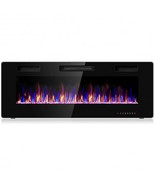 50 Inch Recessed Ultra Thin Electric Fireplace with Timer - Size: 50 inches - £276.67 GBP
