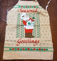 Vintage 1989 Enesco Christmas Seasons Greetings Santa Claus Apron Unused - £14.28 GBP