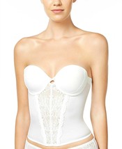 Maidenform Muy Sexy sin Tirantes Floral Encaje Push-Up Bustier Blanco Ta... - $335.05 MXN
