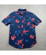 Hollister epic flex stretch men’s XS short sleeve button down shirt Navy... - $9.88