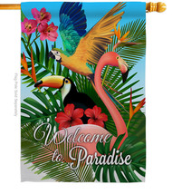 Tropical Bird Paradise House Flag 28 X40 Double-Sided Banner - £29.07 GBP