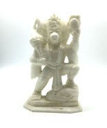 Handcrafted Pure White Marble Lord Hanuman Idol Murti Statue 8.2&quot; - Monk... - $305.61 CAD