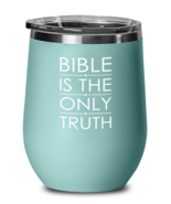 Bible is the Only Truth, teal drinkware metal glass. Model 60063  - £21.51 GBP