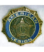 Vintage Gold Tone Enamel AMERICAN LEGION Pin Button Pat DE 54296 Screw Back - $16.64 CAD
