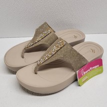 Bare Traps Garnett Gold Thong Wedge Sandals Womens Size 10 Glitter NEW! - £43.03 GBP