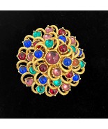 Vintage Monet Moghul Jewels Of India Gripoix Glass Cabachon Gold Plate B... - $172.00
