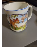 Vintage Disney World Disneyland Bambi &amp; Thumper Coffee Cup Mug Made in J... - £12.60 GBP