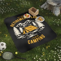 Cozy Retirement Camping Picnic Blanket - Soft Fleece Top, Water-Resistan... - £49.22 GBP
