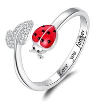 925 Sterling Silver Ladybug Daisy Leaves Necklace Earrings - $83.17