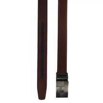 Men VALENTINI Leather Track Belt Adjustable Removable Buckle V522 Amber image 4