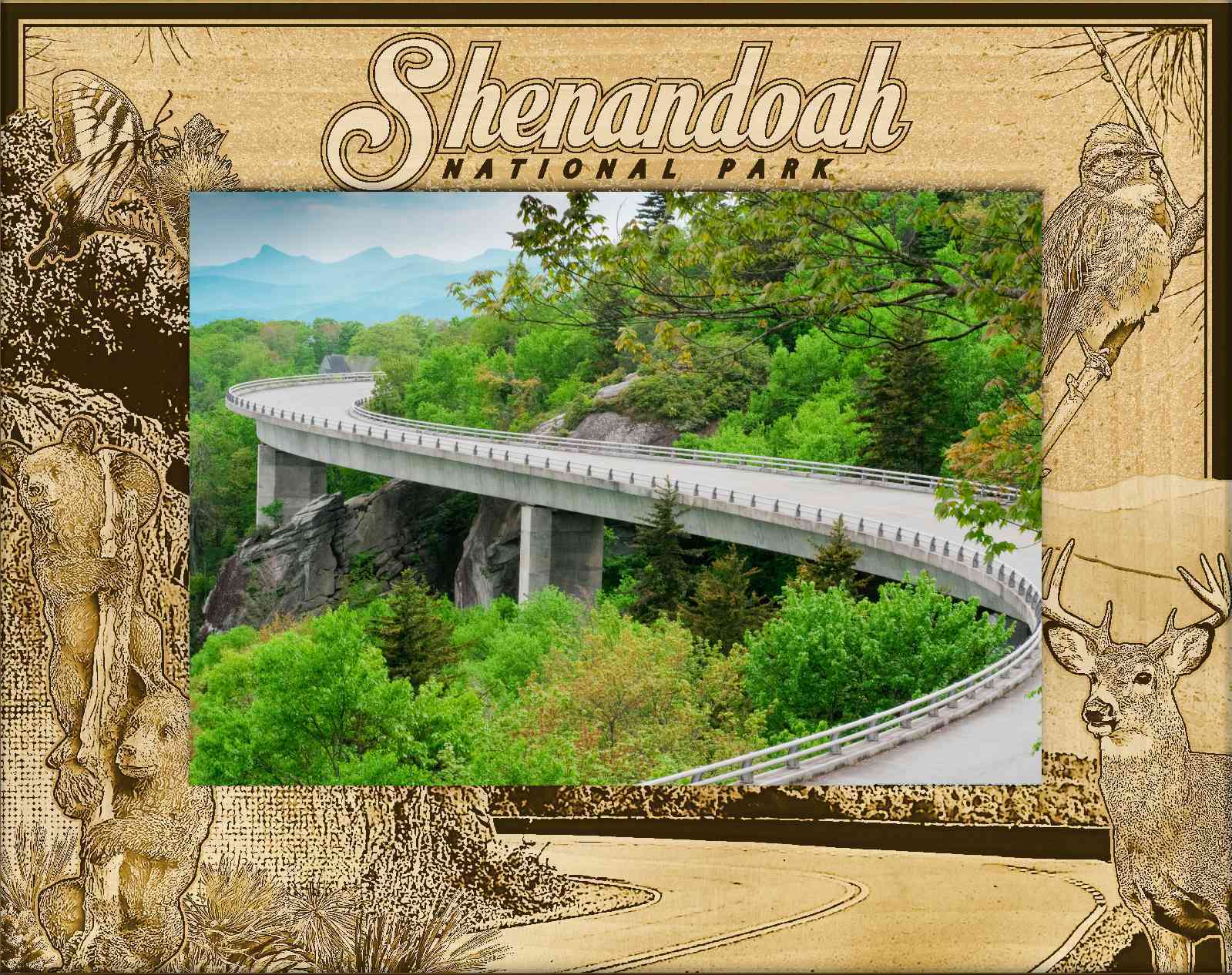 Primary image for Shenandoah National Park Engraved Wood Picture Frame Landscape (4 x 6) 