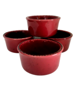 Sabatier Cannes Stoneware Ramekins Baking Cups Set of 4 Burgundy 2&quot;H 4&quot; ... - £10.61 GBP