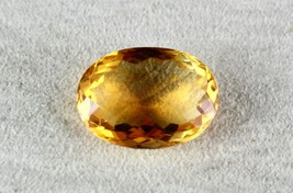 Natural Yellow Citrine Oval Faceted Cut 17.62 Carats Gemstone Pendant Designing - £208.83 GBP