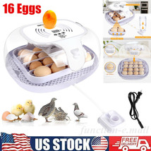 16 Eggs Auto-Turning Digital Incubator Automatic Hatch Chicken Duck Egg ... - £59.84 GBP