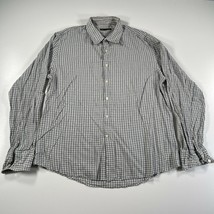 John Varvatos Shirt Mens XL Gray Plaid Long Sleeve Button Down Cotton Stretch - £39.16 GBP