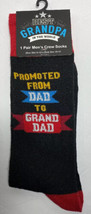 BEST GRANDPA Mens Novelty Crew Socks ‘PROMOTED FROM DAD TO GRAND DAD’ - $13.34
