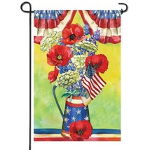 Anley Double Sided Summer Poppy Flowers Patriotic American Garden Flags - £6.22 GBP