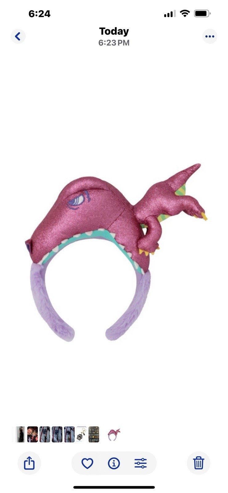 Universal Studios Jurassic World Pink Glitter Dino Bite Headband - $37.99