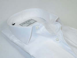 Men's Dress Shirt Charles TYRWHITT Turkey 100% Cotton CHT-16 White Pique image 2