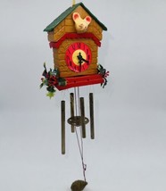 Vintage Christmas Cuckoo Clock Mouse WINDCHIME Plastic KITSCHY MadeIn Ho... - $24.99