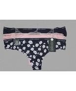 3 Laura Ashley Floral Dusty Pink Navy Blue Solids No Show Thongs Panties... - $35.54 CAD