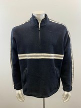 Roots Athletics Men&#39;s 1/4 Zip Fleece Pullover Size XL Black White Long S... - £10.81 GBP