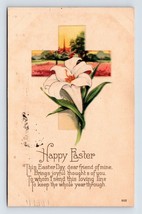 Happy Easter Flower Poem Cross 1922 DB Postcard M4 - £2.29 GBP