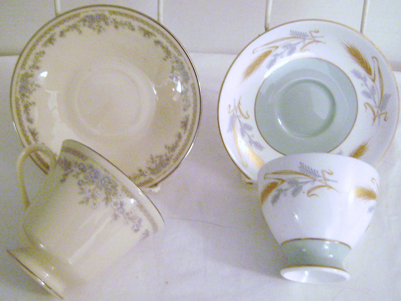 Susie Cooper  and Lefton Bone China Cup & Saucer Sets - $35.00