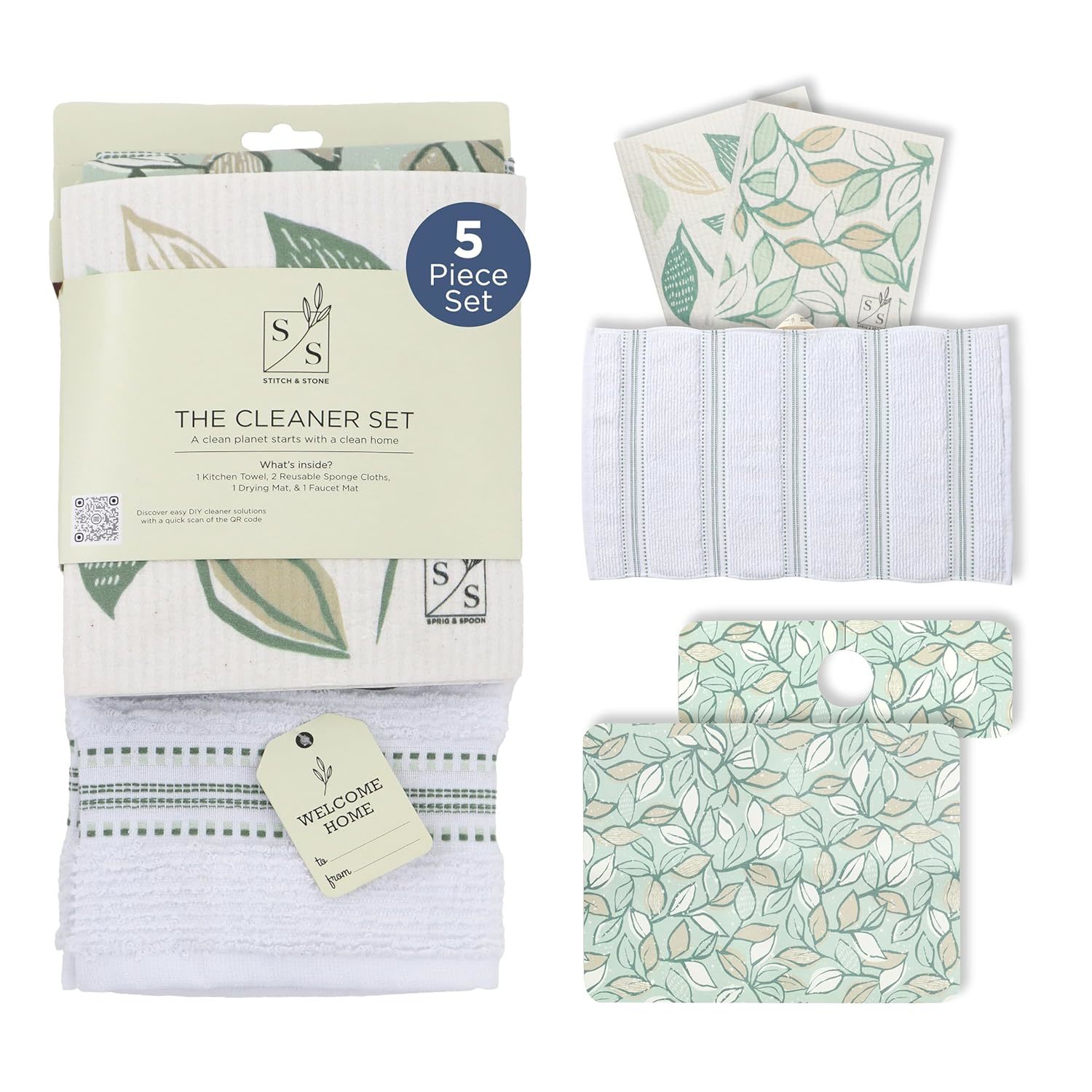 Cleaner Set - Perfect For Everday Kitchen Cleaning, 100% Cotton Kitchen Towel, G