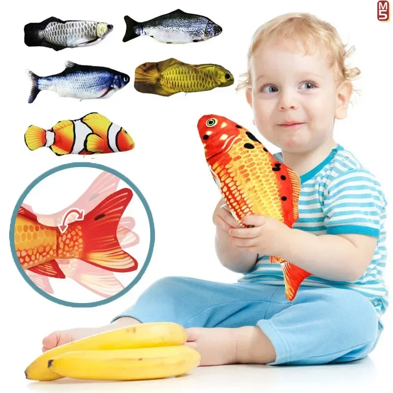 Baby Electric Fish Toy Swinging Sleep Assist Toy Interactive Knocking - £9.44 GBP+