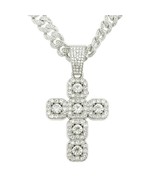 Silver Layered Real Gold Filled Icedout Cross Pendant Charm With Icedout... - $474.98 MXN