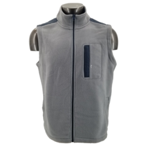 New Brooks Brothers Gray Blue  Vest Men’s Large Full Zip Breast Pocket - $38.84