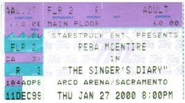 Reba Mcentire Konzert Ticket Januar 27 2000 Sacramento California - £30.62 GBP