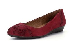 New Nurture Women&#39;s Adalyn Laser-Cut Suede Flat Shoes Fire Opal Variety Sizes - £51.54 GBP