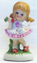 1978 Westwood Little Charmer Little Girl in Pink Bunny Rabbit &amp; Carrots ... - $14.99