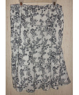 EXCELLENT WOMENS Christopher &amp; Banks WHITE W/ BLACK FLORAL LINED SKIRT S... - $467.75 MXN