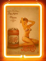 Pepsi Cola Vintage Pin up Girl Bikini Hub Bar Display Advertising Neon Sign - £62.68 GBP