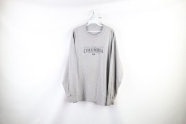 Vintage 90s Columbia Mens Size Large Spell Out Long Sleeve T-Shirt Heather Gray - £23.26 GBP