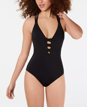 Bar III Sunset Solids Strappy Plunge One-Piece Swimsuit, MSRP $88 - $21.99