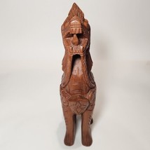 9&quot; Vintage Hand Carved Wooden Chinese Foo Dog Statue Figurine Signed 1974 - £68.81 GBP