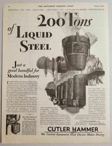 1930 Print Ad Cutler Hammer Control Equipment 200 Tons Liquid Steel Milwaukee,WI - £13.94 GBP