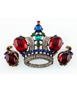 Trifari Sterling Silver Alfred Philippe Crown Brooch and Earrings Gorgeous - $793.56