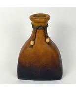 Large Folk Art Pottery Jug Vase Mexican Rustic Clay Sisal &amp; Bead Accent - $830.41 MXN