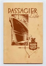 S S Bremen 1934 Passenger List North German Lloyd New York to Bremen  - $37.62