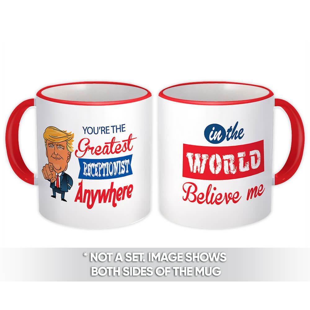 Gift for RECEPTIONIST Fun Trump : Gift Mug Greatest Humor Coworker Office Item image 2