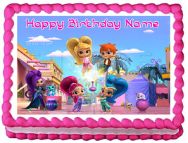 SHIMMER AND SHINE Edible cake topper image Birthday Party decoration - $6.95+