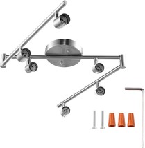 6-Light Adjustable Dimmable Track Lighting Kit By Aiboo, Flexible Foldable Arms, - £42.91 GBP