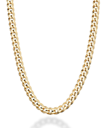 18K Gold over Sterling Silver 5mm Diamond-Cut Cuban Link Necklace - £57.79 GBP